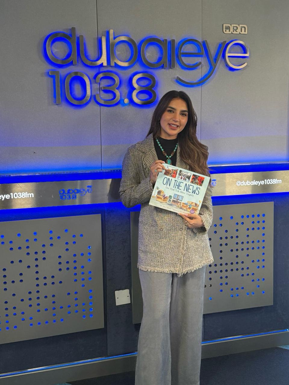 Maha Cooper at Dubai Eye 103.8 radio studio